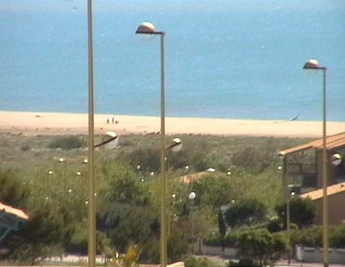 Blick zum Mittelmeer und Strand in Sdfrankreich